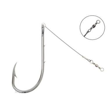 Imagem de Anzol 4330 MS Encastoado Flex c/ Girador 20cm Aprazível N10/0 - 5 Peça