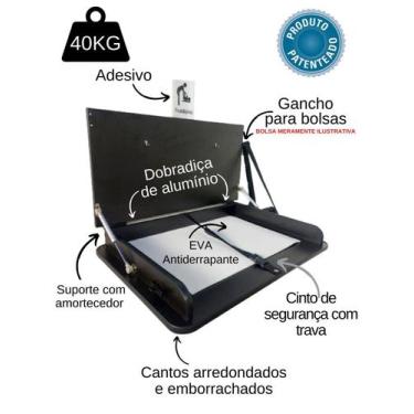 Imagem de Fraldario Trocador H Preto Bebe Parede - Sr Fabrica De Moveis