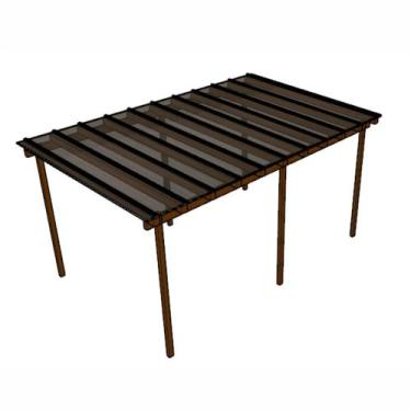 Imagem de Kit Policarbonato Fume 4mm 5,00m x 3,00m - Perfis Naturais - RM Polica