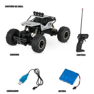 Imagem de Carrinho Remoto Controle 4ch 4x4 Off Road Truck, Prata
