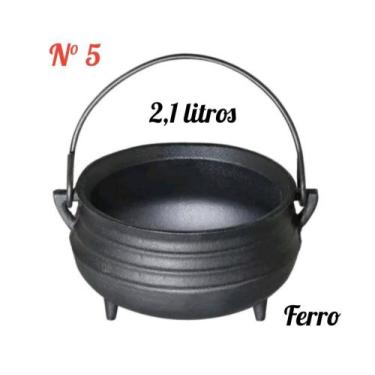 Imagem de Caldeirão Panela Tripé Ferro Sem Tampa 2,1  Litros Postagem Rápida - S