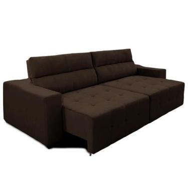 Imagem de Sofá Top Lubeck 3 Lugares 250 cm Retrátil e Reclinável Suede Marrom  S