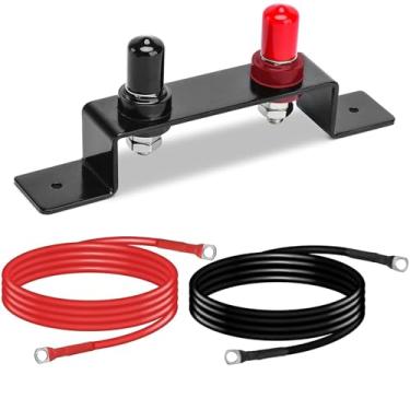 Imagem de Linkstyle Kit de postes de bateria, cabo e suporte de montagem, terminais, recolocação de terminais, ferramenta de carregamento à prova d'água para UTV, quadriciclo, carro, caminhões, trailer, barco, trator