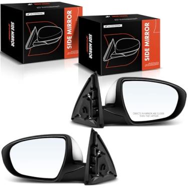 Imagem de A-Premium Par (2) espelhos retrovisores elétricos do lado do motorista e do passageiro - compatível com Kia Optima 2012-2013 - Espelho retrovisor externo cromado dobrável elétrico aquecido com seta -