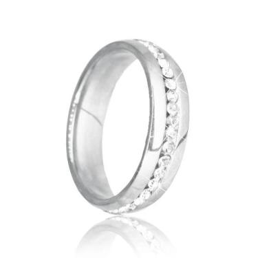 Imagem de Aliança Prata Namoro Noivado Mil Pedras Diamantada Brilho - Oremte, 24