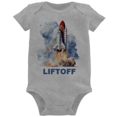 Imagem de Body Bebê Liftoff: Lançamento do Ônibus Espacial - Foca na Moda, Cinza