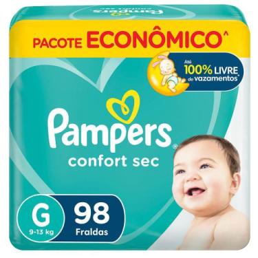 Imagem de Fralda Pampers Confort Sec Tamanho G 98 Fraldas Descartáveis, 98, G