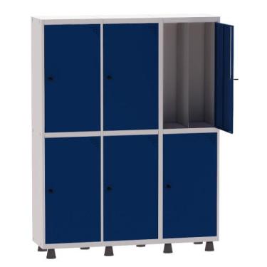 Imagem de Armário Guarda Volume Locker Roupeiro Insalubre 3 Vãos 06 Portas GRP50