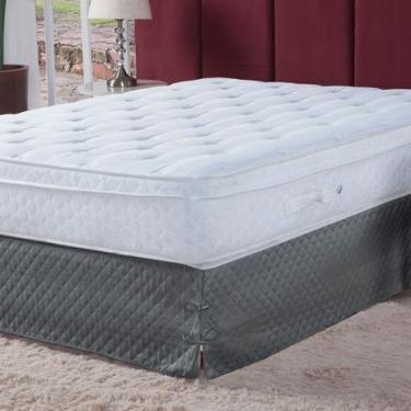 Imagem de Saia Box  Casal Matelada com Laço 1 Peça Cinza - Vigui