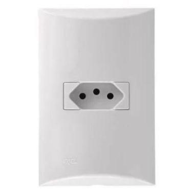 Imagem de Conjunto 1 Tomada 2 Polos + Terra 10A 250V Embutir Brava Iriel Branco