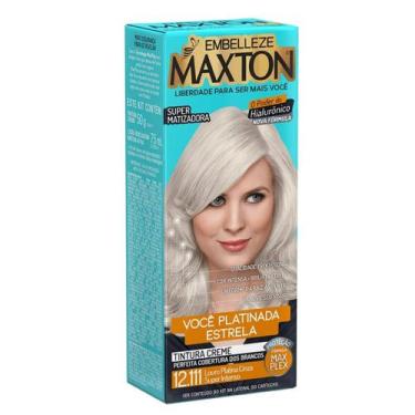 Imagem de Kit Prático Tintura Creme Maxton 12.111 Louro Platina Cinza Super Inte