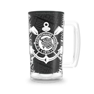 Imagem de Caneca de Time Oficial Parede Dupla Super Resistente 450ml - Palmeiras e Cortinthians (CORINTHIANS PRETA)