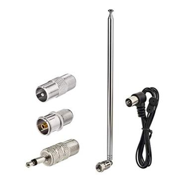 Imagem de Superbat Antena FM telescópica para receptor estéreo interno, antena de rádio FM 75 Ohm UNBAL para Yamaha Onkyo Denon mesa receptor receptor de rádio sintonizador de antena
