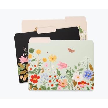 Imagem de Rifle Paper Co. Strawberry Fields Assorted File Folders, Stay Organized with Our Stylish and Sturdy File Folders, Set of 6 Folders Includes 2 of Each Design and 12 Handy Adhesive Labels