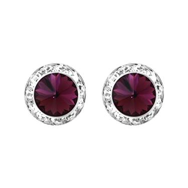 Imagem de Rosemarie & Jubalee Brincos femininos atemporais clássicos hipoalergênicos com pino traseiro feito com cristais Swarovski, 15 mm-20 mm, 20mm, Metal Vidro, Cristal