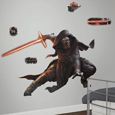 Imagem de RoomMates Star Wars A Força Desperta Ep Vii Kylo Ren Descasque E Gigante Decalque De Parede Com Brilho No Escuro Multicolorido 61,53 "De Largura X 40,95" De Altura