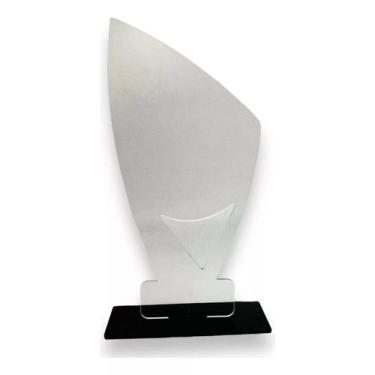 Imagem de Kit 15 Troféu Acrilico Cristal 2mm 21x11cm C/base Preta - CNC Sorocaba