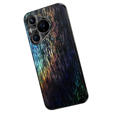 Imagem de LTLMYDAM Capa fina preta 70 Pro para Huawei Pura 70 Ultra/70 Pro/70 Pro+/70, capa moderna com estampa colorida deslumbrante com tudo incluso capa de proteção de lente antiqueda