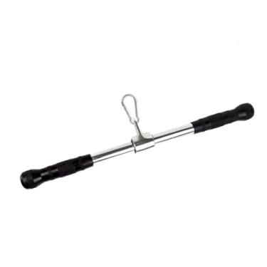 Imagem de rockible Barra de aço com alças e cabos para treino de polia, Preto