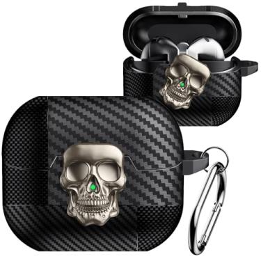 Imagem de Fofvccv Capa masculina para Samsung Galaxy Buds 3/Galaxy Buds 3 Pro, capa de esqueleto rígida à prova de choque para Galaxy Buds 3/3 Pro KLT Gold