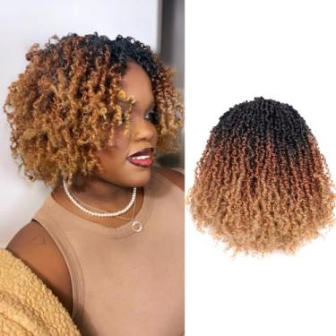 Imagem de GIX Yanky Twist Crochet Hair - 8 Polegadas 8 Pacotes (240 Fios) 3 Tons Ombre Brown Pré-Torcido Fluffy Spring Mini Twist Short Bob Passion Twist, Tranças De Crochê Trançando Cabelo (8 Polegadas, Ot30