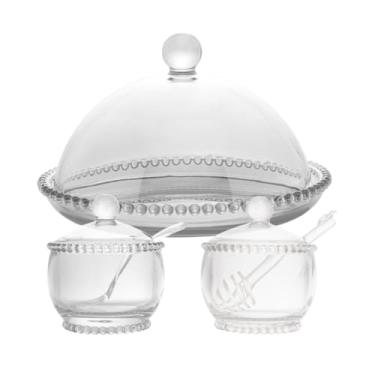 Imagem de Conjunto Café Queijeira Meleira Saleiro De Vidro Mesa Posta