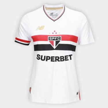Imagem de Camisa são paulo new balance i 25/26 feminina torcedora, Branco, P