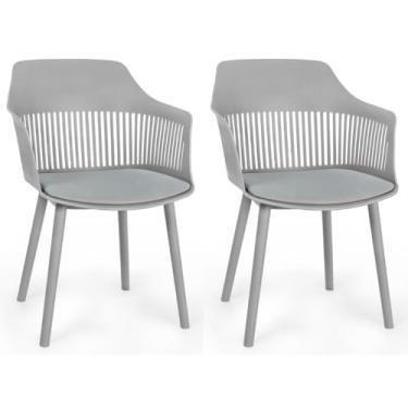 Imagem de Kit 2 Cadeiras de Jantar Estofada Marcela (Cinza)