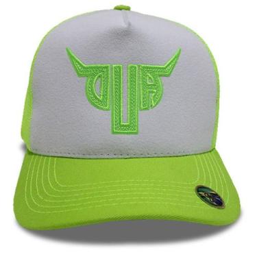 Imagem de Boné Country Trucker Aba Curva Verde Branco Bordado Original Duagro, V