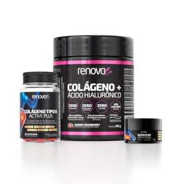 Imagem de Kit Colágeno Hidrolisado Verisol + Colágeno Tipo 2 para Osssos e articulações + Balm massageador Alivio Dores -Renova Be (216 gramas, Cranberry)
