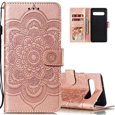 Imagem de LEECOCO Capa para Samsung S10e Mandala Embossing Luxury PU Leather Flip Notebook Carteira Estilo Livro Suporte Magnético Slot para Cartão Folio Bumper Capa de Proteção para Samsung Galaxy S10e Mandala