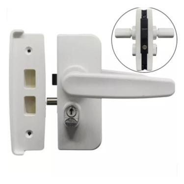 Imagem de Fechadura Porta Vidro/alvenaria Maçaneta Recorte 1510 Branca Cor Branc