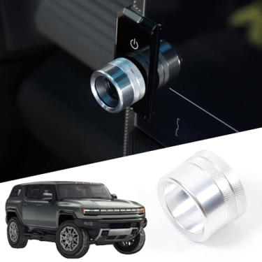 Imagem de YinanIutos Tampa de acabamento do botão de volume do som do console central compatível com 2024 2025 Hummer EV Tampa de proteção do botão de volume do carro Consoles centrais da tampa do botão de