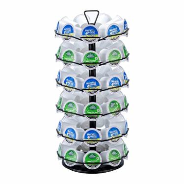 Imagem de ZCDCP Suporte para copo K, carrossel de cápsulas de café Keurig com rotação de 360 graus, 6 níveis de café, suporte para carrossel para 54 cápsulas, preto fosco