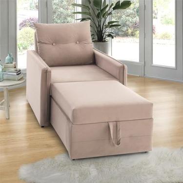 Imagem de Poltrona Icaria 3 em 1 Poltrona Chaise Cama Rosé Estofama