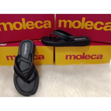 Imagem de Sandália Rasteira Moleca em PVC- 5548.100, Preto, 35