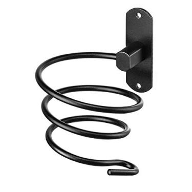 Imagem de Suporte de secador de cabelo para banheiro da Hicorfe, suporte de parede para ferramentas de cuidados com o cabelo, Preto