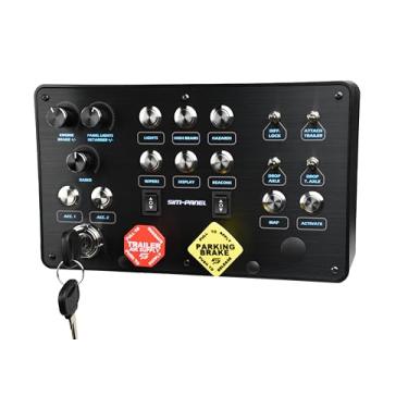 Imagem de Sim-Panel Caixa clássica de 2 botões para ATS/ETS2 (American Truck Simulator/Euro Truck Simulator) (acabamento de alumínio com escova preta premium)