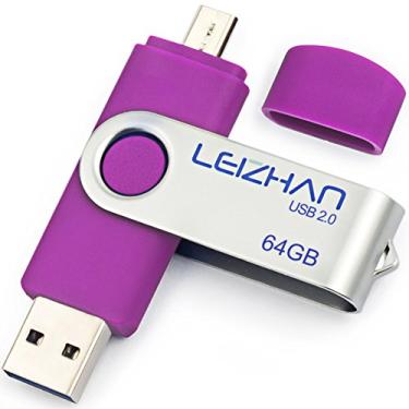 Imagem de Pendrive pendente de celular micro pen drive de 32 GB 64 GB 128 GB LEIZHAN para Samsung Galaxy, Xiaomi, LG, Sony, One-Plus, HTC, Meizu, Purple(Micro+USB2.0), 64 GB