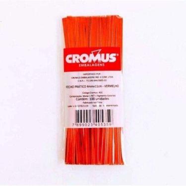 Imagem de Fecho prático 4mm x 11cm c/100un cromus - Cromus Embalagens, Vermelho