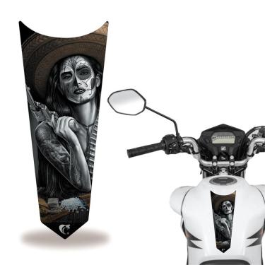 Imagem de Adesivo Faixa Gravata Tanque Moto Caveira Preto