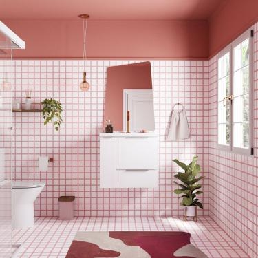 Imagem de Gabinete Para Banheiro Em Aço Com Porta Basculante Caqui Branco