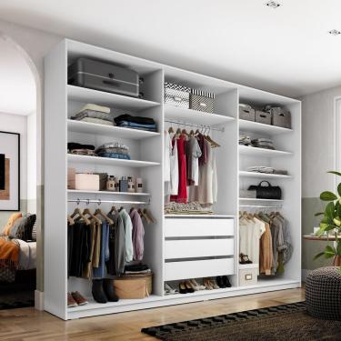 Imagem de Closet Casal 100% Mdf Bp 237cm 3 Gavetas Monreale Branco