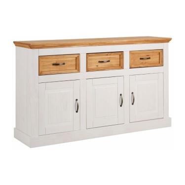 Imagem de Balcão De Madeira 3 Portas E 3 Gavetas | Coleção England Branco-natural