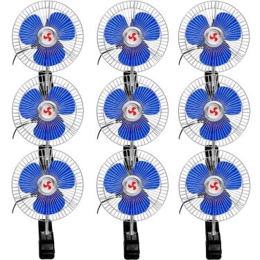 Imagem de Kit 9 Mini Ventilador Veicular Carro Caminhão ônibus De 15cm