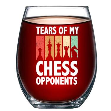Imagem de Panvola Tears Of My Chess Opponents Presentes de Xadrez Jogador Treinador Amante de Xadrez Pai Namorado Marido Irmão Sem Haste Copo de Vinho Transparente Para Vinho Tinto Branco 500 ml