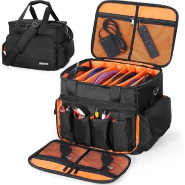 Imagem de IBVIVIC Bolsa Para Cabos De Dj Com 6 Divisórias Removíveis E Alta Capacidade Cabos, Equipamentos Dj, Instrumentos Som Acessórios