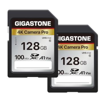 Imagem de Gigastone [Recuperação De Dados Gratuita Por 5 Anos] Cartão Sd 128 Gb, Pacote Com 2 Unidades, Câmera 4K Pro, Memória Sdxc A1 V30 Uhd Video Compatível Câmeras Digitais Canon, Nikon E Sony Panasonic,