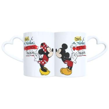 Imagem de Kit 2 Canecas 325ml Minnie e Mickey Você é a minha metade - LARANJA E 