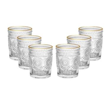 Imagem de WOLFF - Conjunto 6 Copos de Vidro com Fio de Ouro Mandala 260ml